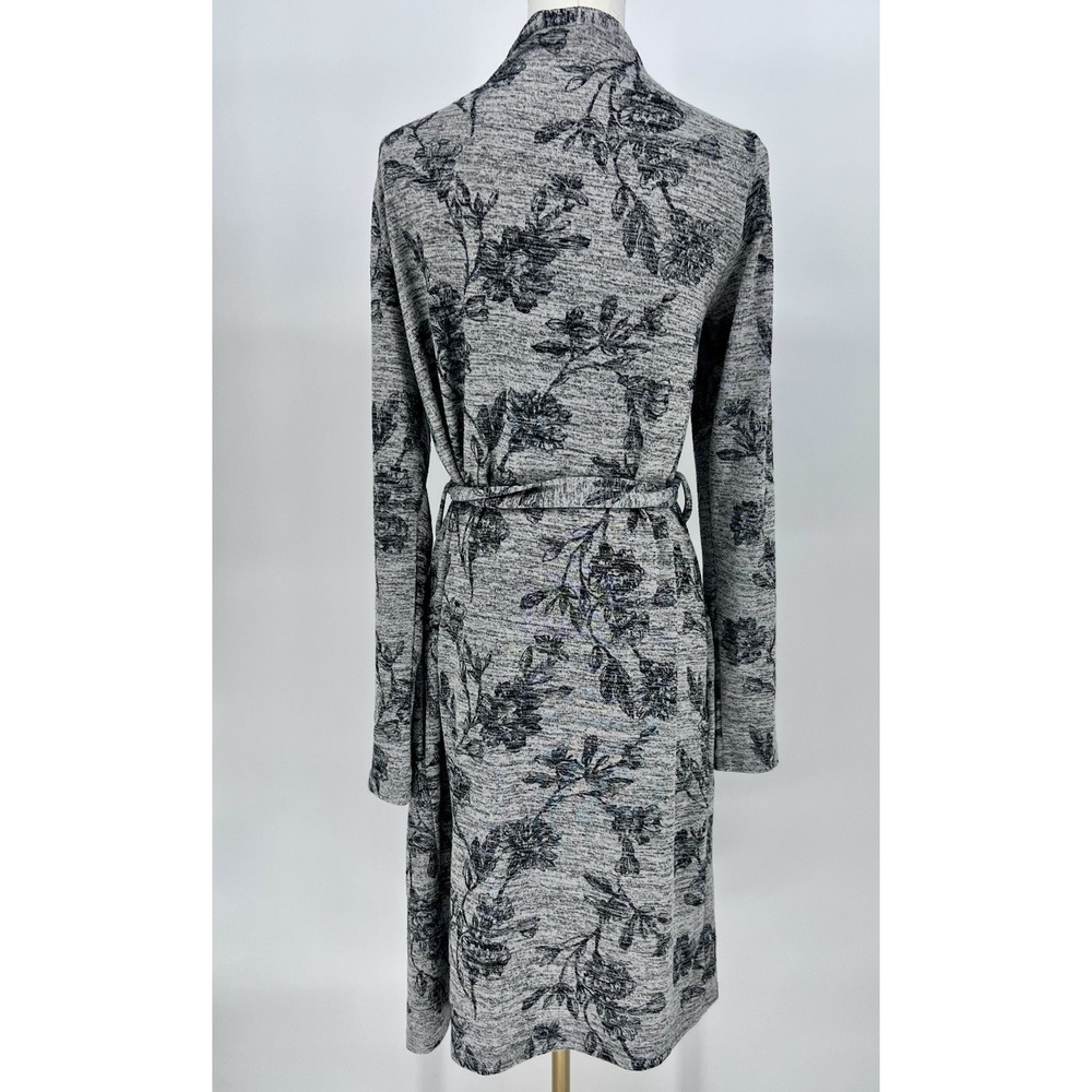 Latched Mama Maternity Robe Gray Floral Print Pockets Nursing Stretchy Size XS/S - Picture 4 of 12